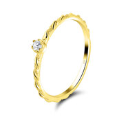 Gold Plated CZ Silver Ring NSR-2719-GP